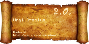 Ungi Orsolya névjegykártya